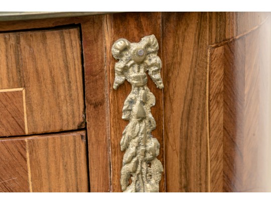 Vintage Brass Mounted Oval French Style Stand