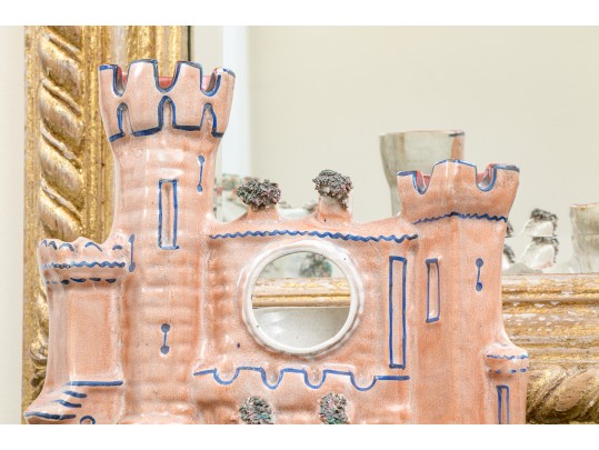 Two Antique - Staffordshire - Castle - Pocket Watch Holders