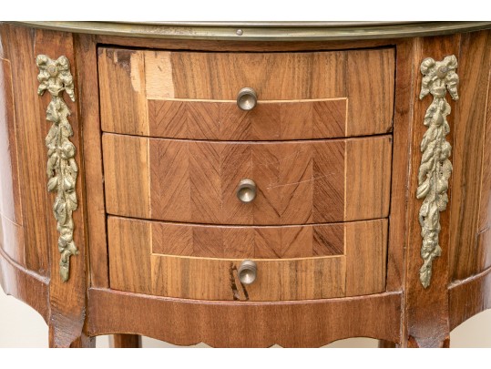 Vintage Brass Mounted Oval French Style Stand