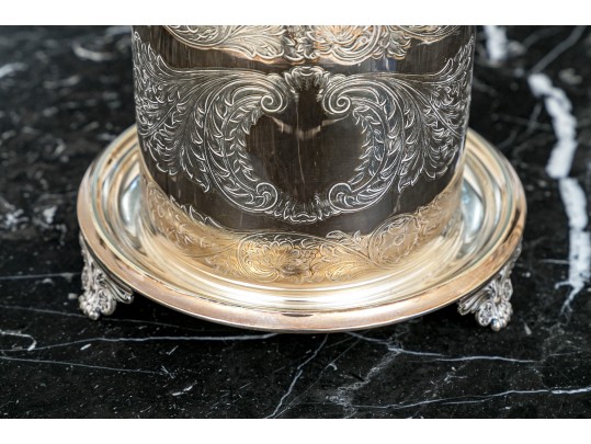 Antique English Silver Plated Biscuit Jar