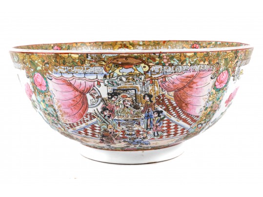 Large Chinese Famille Rose Centerpiece Bowl