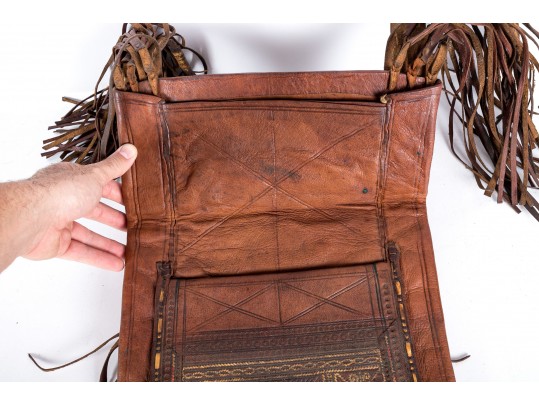 Hand-Crafted Leather Tribal Moroccan Tuareg Bag