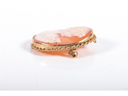 14k Yellow Gold Cameo Brooch/Pendant