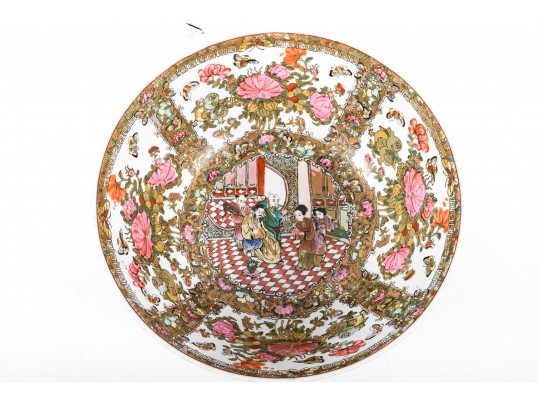 Large Chinese Famille Rose Centerpiece Bowl