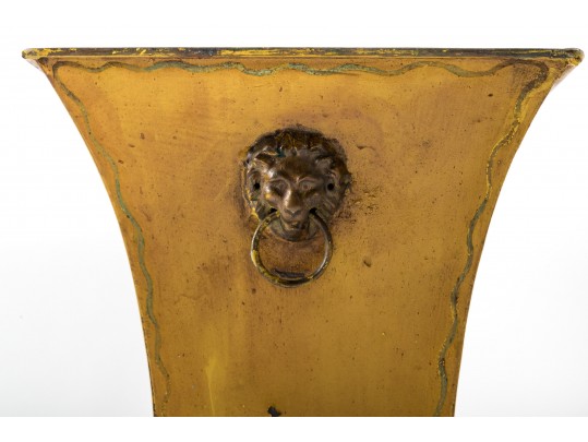 Garniture Trio Of Antique French Tole Metal Vases