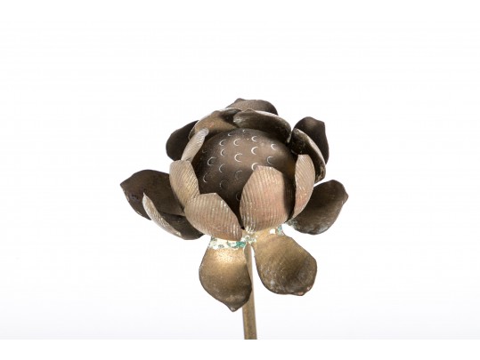 Chinese Brass Lotus Garden Decor