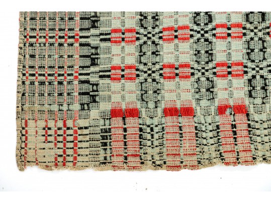 19th Century American Overshot Coverlet