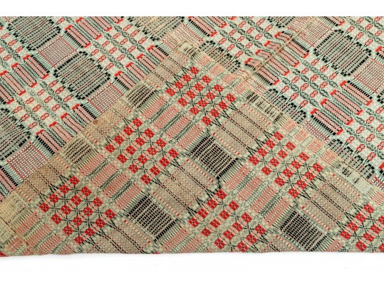 19th Century American Overshot Coverlet