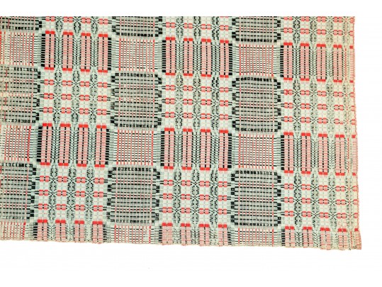 19th Century American Overshot Coverlet