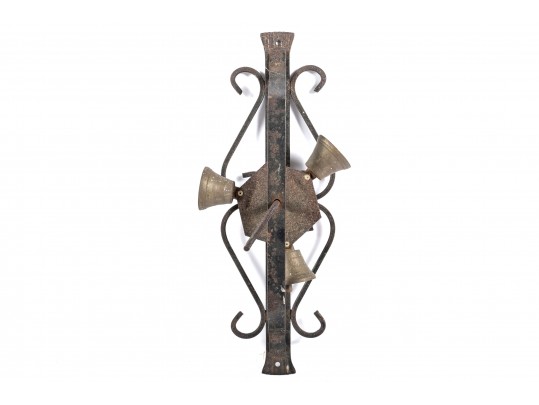 Antique Rotary Wrought Iron Doorbell