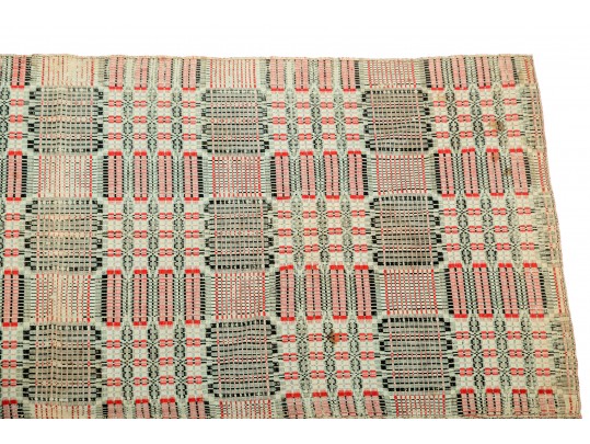 19th Century American Overshot Coverlet