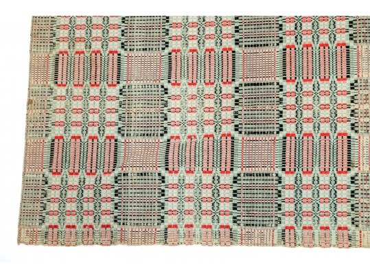 19th Century American Overshot Coverlet