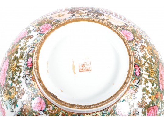 Large Chinese Famille Rose Centerpiece Bowl