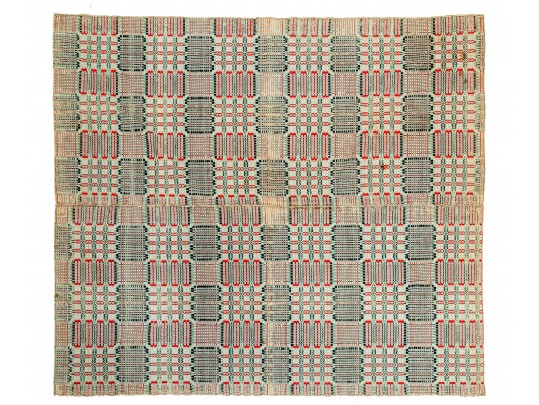 19th Century American Overshot Coverlet