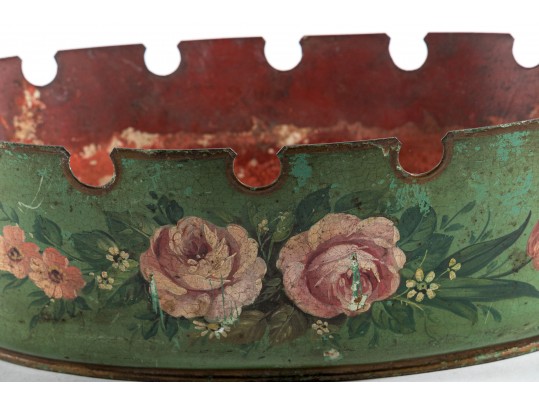 Tole Metal Oval Vessel