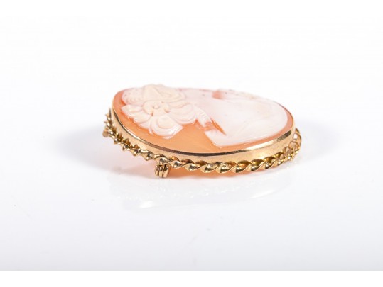 14k Yellow Gold Cameo Brooch/Pendant