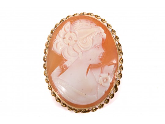 14k Yellow Gold Cameo Brooch/Pendant