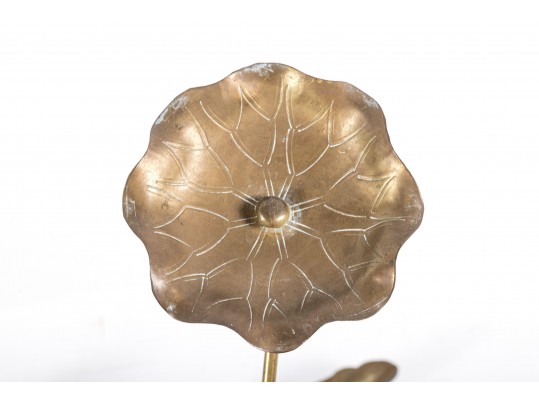 Chinese Brass Lotus Garden Decor