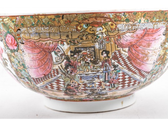 Large Chinese Famille Rose Centerpiece Bowl