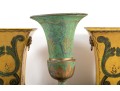 Garniture Trio Of Antique French Tole Metal Vases