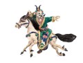 Chinese Ceramic Wall Sculpture Of A Horseback Warrior (No Transport)