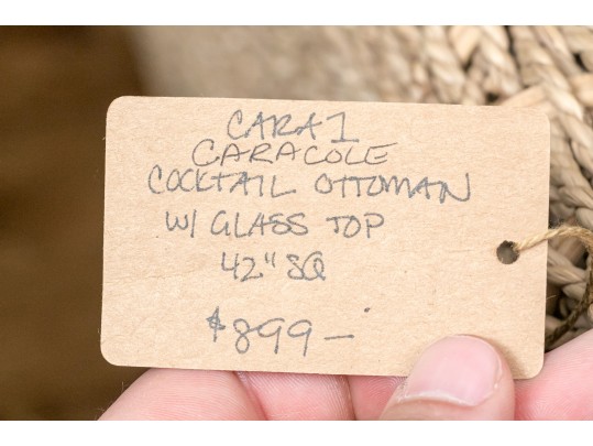 Caracole Cocktail Ottoman With Glass Top Retail $899.00