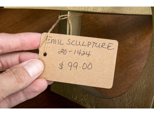 Emil Abstrct Gilt Metal Sculpture Retail $99.00