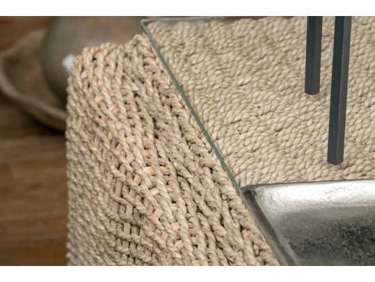 Caracole Cocktail Ottoman With Glass Top Retail $899.00