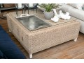 Caracole Cocktail Ottoman With Glass Top Retail $899.00