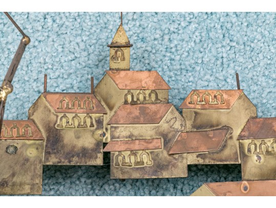 Curtis Jeré Mid Century Brass And Copper Wall Sculpture.