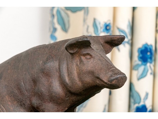 Antique Cast Iron Pig Figural Still Bank