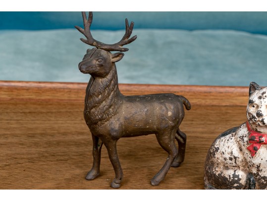 Four Antique Cast Iron Animal Still Banks