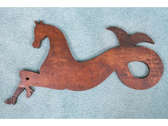 A 19th Century American Cherrywood Folk Art Hippocampi