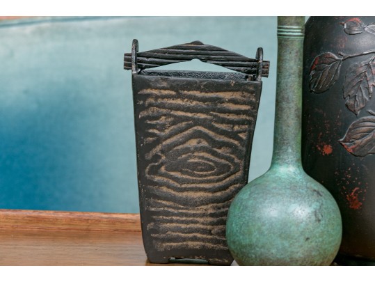 Collection Of Four 20th Century Japanese Faux Metal Vessels