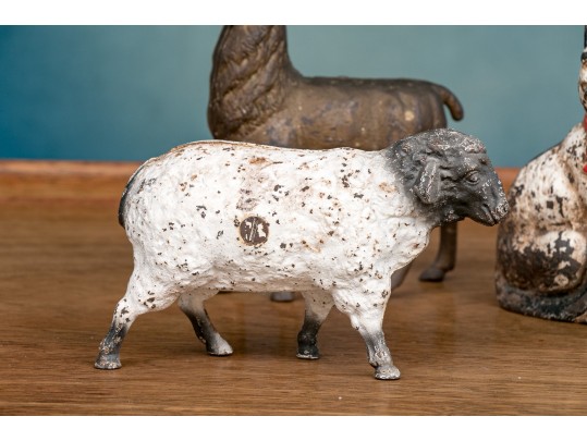 Four Antique Cast Iron Animal Still Banks