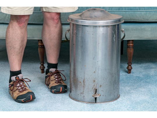 Vintage Stainless Steel Industrial Quality Waste Pail