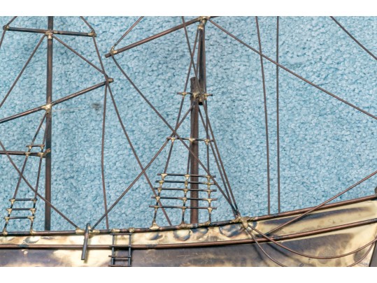 Curtis Jeré Mid Century Brass And Copper Wall Sculpture.