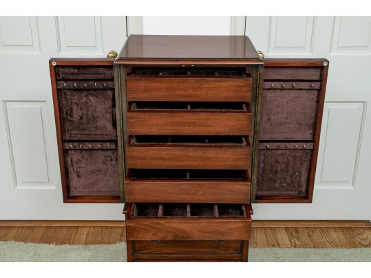 A Contemporary Traditional Mahogany Jewelry Cabinet