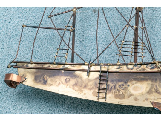 Curtis Jeré Mid Century Brass And Copper Wall Sculpture.