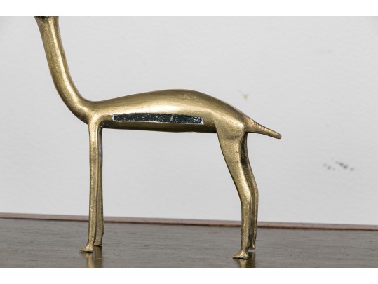 Pair Of Antique Tribal Brass Caribou