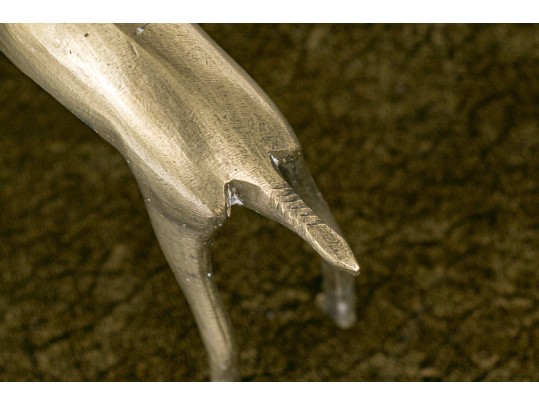 Pair Of Antique Tribal Brass Caribou