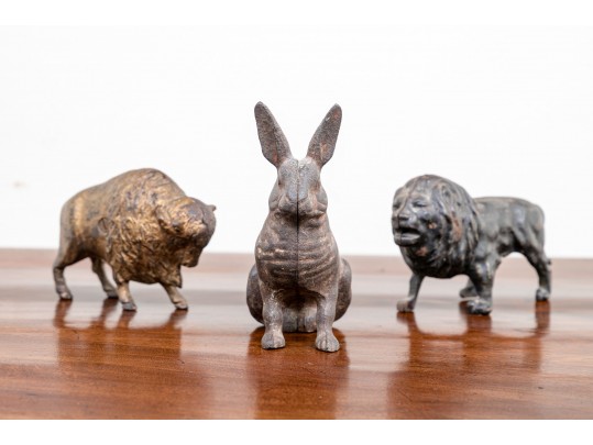 Three Antique Cast Iron Still Banks