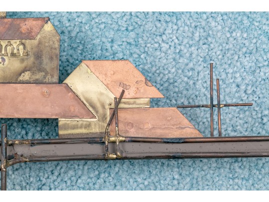 Curtis Jeré Mid Century Brass And Copper Wall Sculpture.