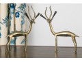 Pair Of Antique Tribal Brass Caribou