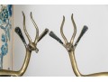 Pair Of Antique Tribal Brass Caribou