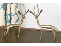 Pair Of Antique Tribal Brass Caribou