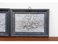 Two Antique Miniature Continental Silver Repousse Framed Plaques