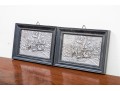 Two Antique Miniature Continental Silver Repousse Framed Plaques