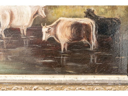 A Beautifully Painted 19th Century Continental Oil On Board