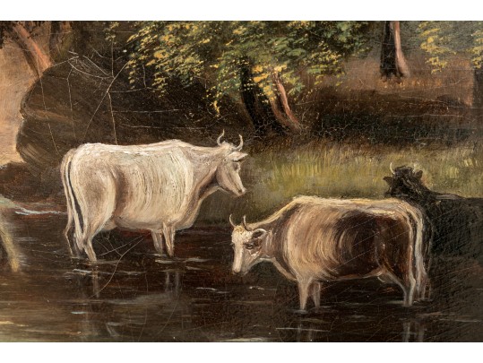 A Beautifully Painted 19th Century Continental Oil On Board